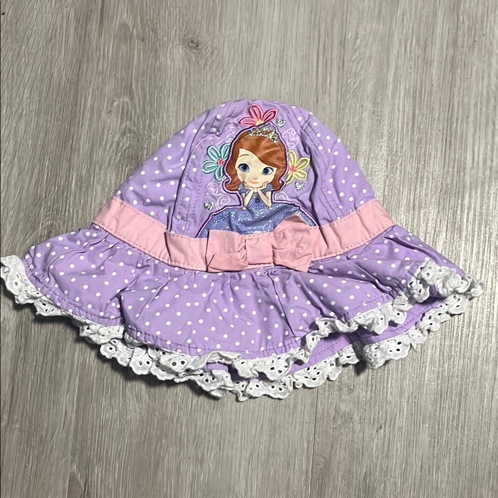 Purple Polka Dot‎ Hat with Cartoon Design